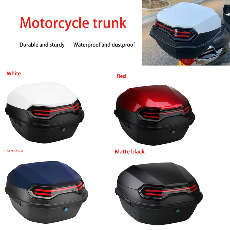 Scooter Helmet Set - Caja trasera para motocicleta, botas para