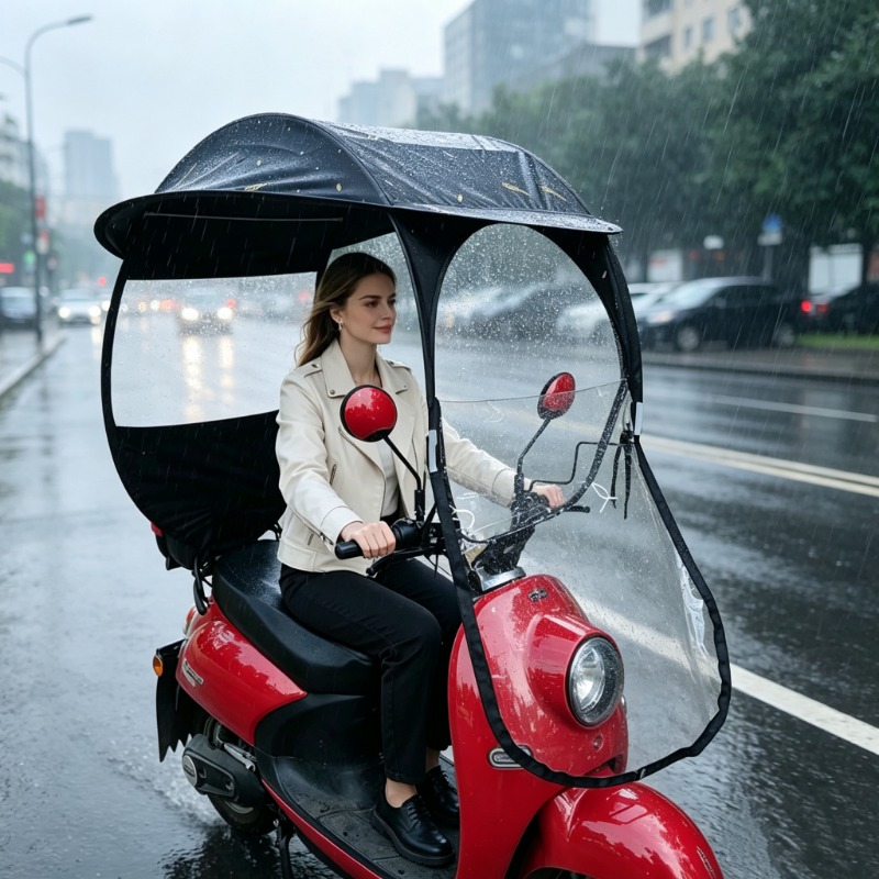 Parasol para bicicleta eléctri - Electric Scooter Rain Cover reseña y precio