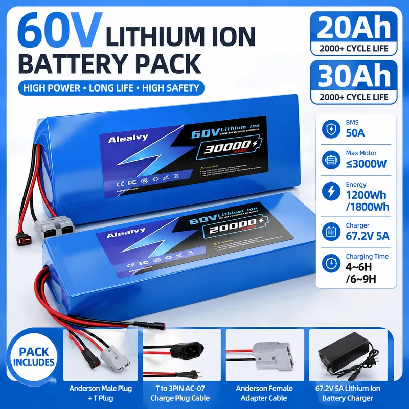 Paquete de baterías de litio 2 - 60V 30Ah 21700 Battery Pack reseña y precio